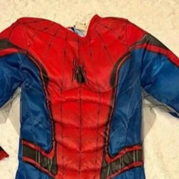 Puffed Spider man costume with premium mask Boys Medium (8-10) - Picture 4 of 4